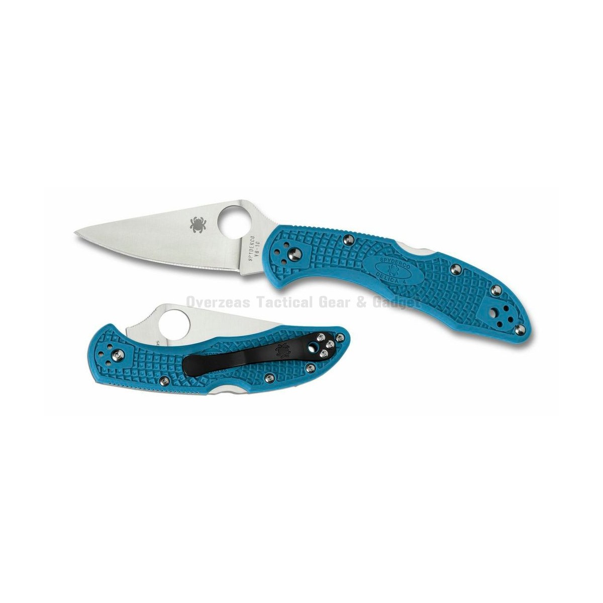 มีดพับ Spyderco Delica 4 Knife Flat-Ground Blue FRN (2.88" Satin Plain) C11FPBL