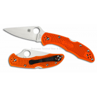 มีดพับ Spyderco Delica 4 Knife Flat-Ground Orange FRN (2.88" Satin Plain) C11FPOR