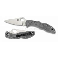 มีดพับ Spyderco Delica 4 Knife Flat-Ground Gray FRN (2.88" Satin Plain) C11FPGY