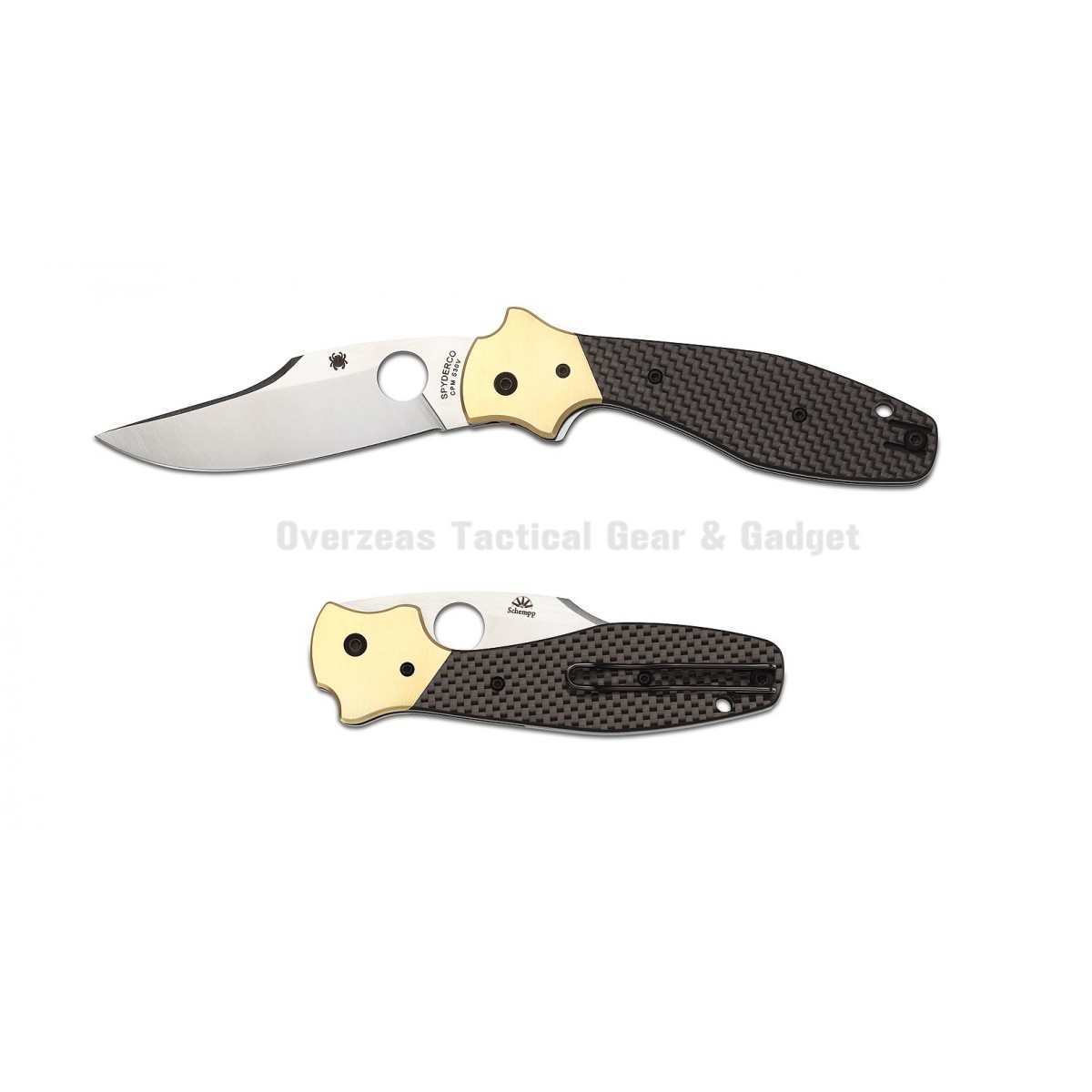 มีดพับ Spyderco Schempp Bowie Liner Lock Knife (3.72" Satin) C190CFP