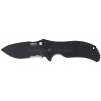 มีดพับ Zero Tolerance 0350ST Assisted Opening Knife Black G-10 (3.25" Black Serr) ZT