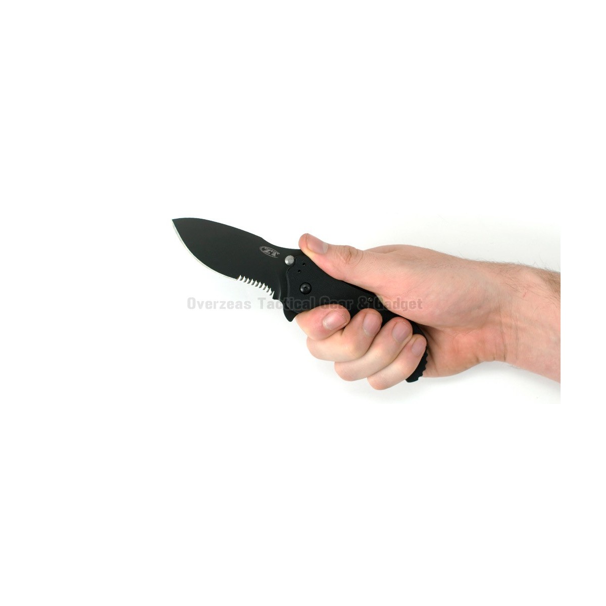 มีดพับ Zero Tolerance 0350ST Assisted Opening Knife Black G-10 (3.25" Black Serr) ZT