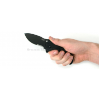 มีดพับ Zero Tolerance 0350ST Assisted Opening Knife Black G-10 (3.25" Black Serr) ZT