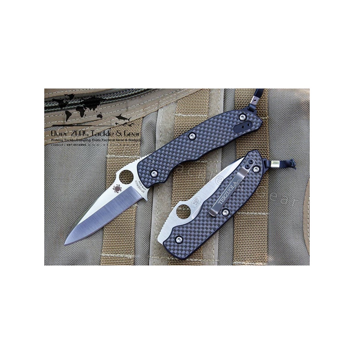 Spyderco Terzuola Folding Knife 3" S30V Plain Blade, Carbon Fiber Handle