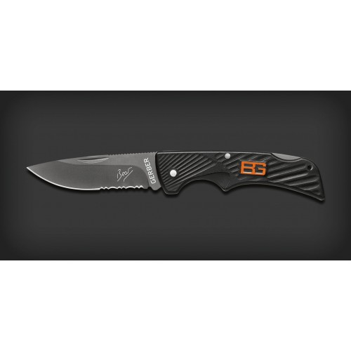 มีดพับ Gerber Bear Grylls Compact Scout Lockback Knife (2.5" Black Serr) 31-000760