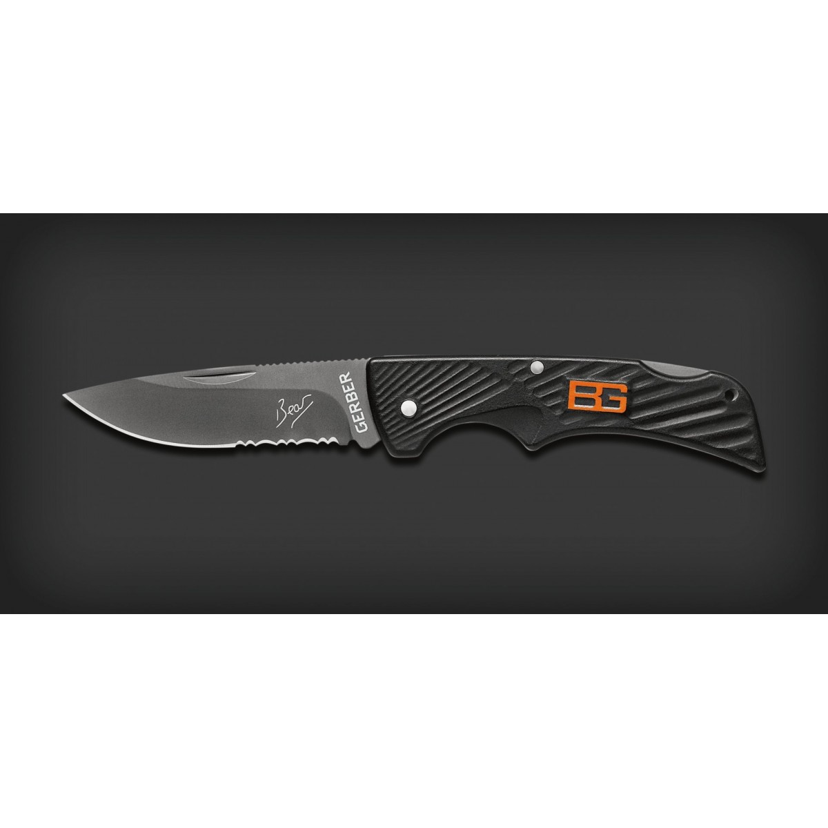 มีดพับ Gerber Bear Grylls Compact Scout Lockback Knife (2.5" Black Serr) 31-000760