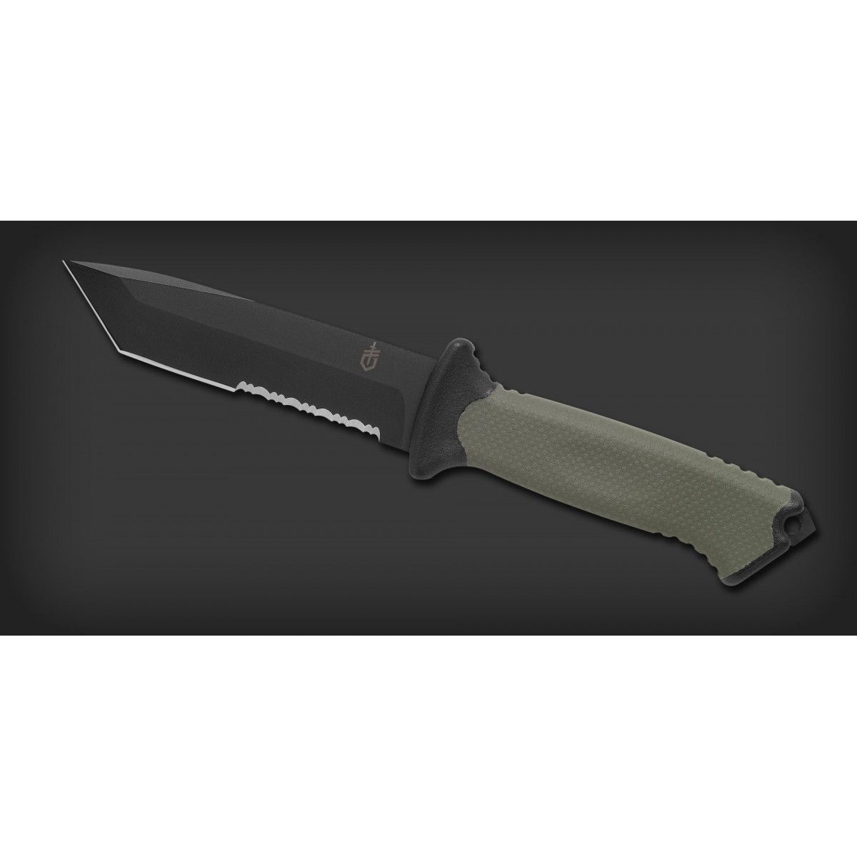 มีดเดินป่า มีดใบตาย Gerber Prodigy Combat Tanto Fixed Blade Knife (4.75" Black Serr) 31-000558