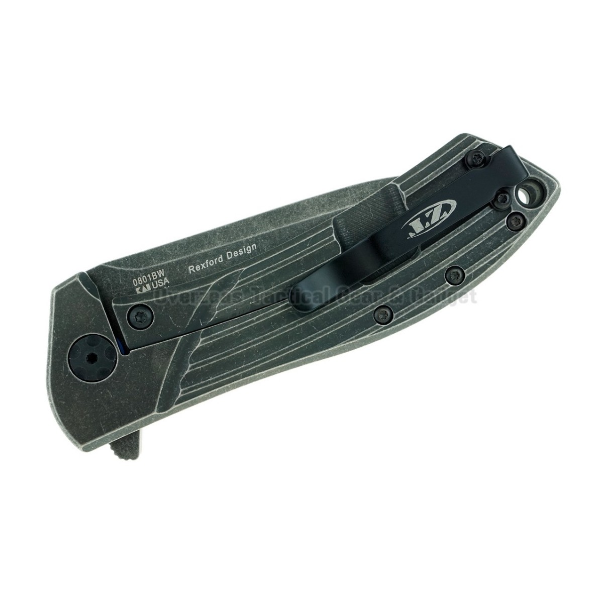 มีดพับ Zero Tolerance Rexford 0801BW Flipper Titanium Knife (3.5" BlackWash) ZT0801BW