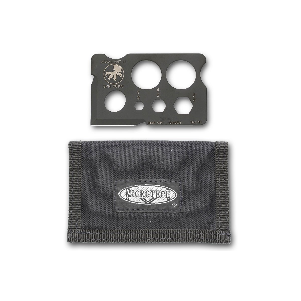 Microtech Assailant II Credit Card Style Knife with Nylon Wallet 3.4" x 2.1"