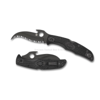 มีดพับ Spyderco Matriarch 2 Knife Emerson Black FRN (3.55" Black Full Serr) C12SBBK2W