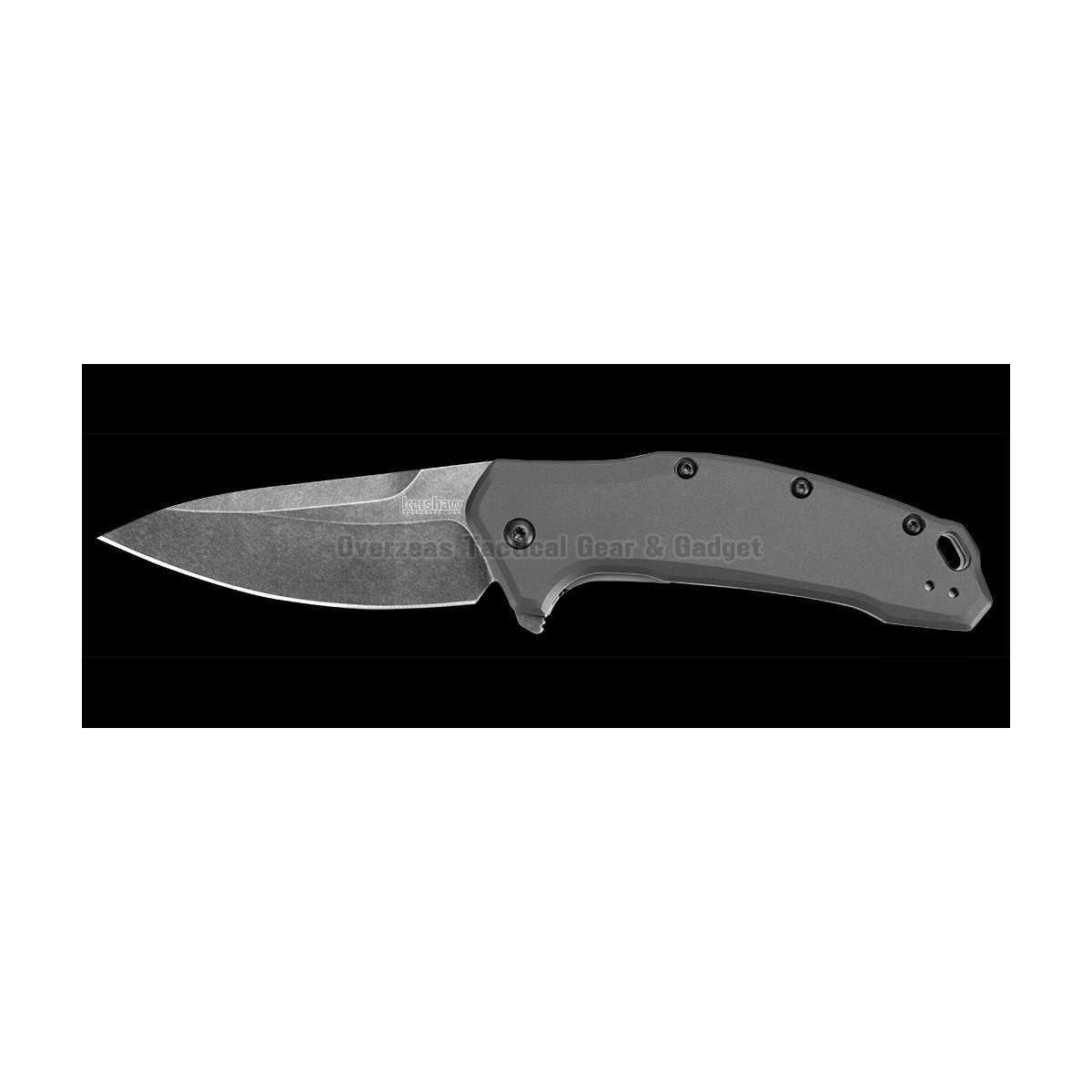 มีดพับ Kershaw Link Drop Point Knife Gray Aluminum (3.25" BlackWash) 1776GRYBW