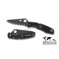 มีดพับ Spyderco Pacific Salt H-1 Knife Black FRN (3.81" Black Full Serr) C91SBBK