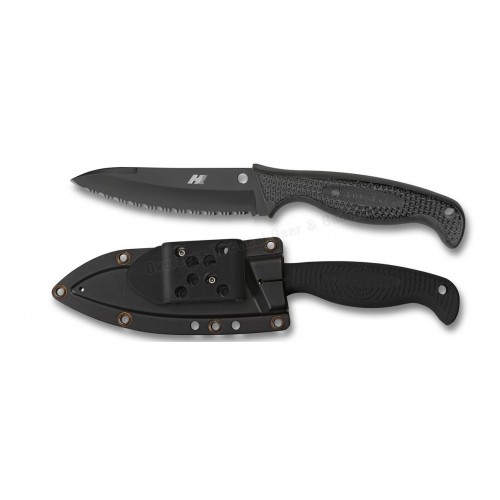 มีดใบตาย Spyderco Aqua Salt Fixed Blade Dive Knife (4.69" Black Full Serr) FB23SBBK