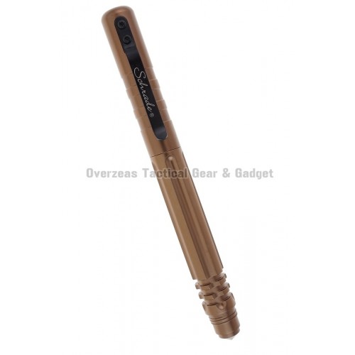 ปากกาแทคติคอล ต่อสู้ ป้องกันตัว Schrade Tactical Pen & Defense Tool - Brown (Fountain & Rolling Ball) SCPEN3BR