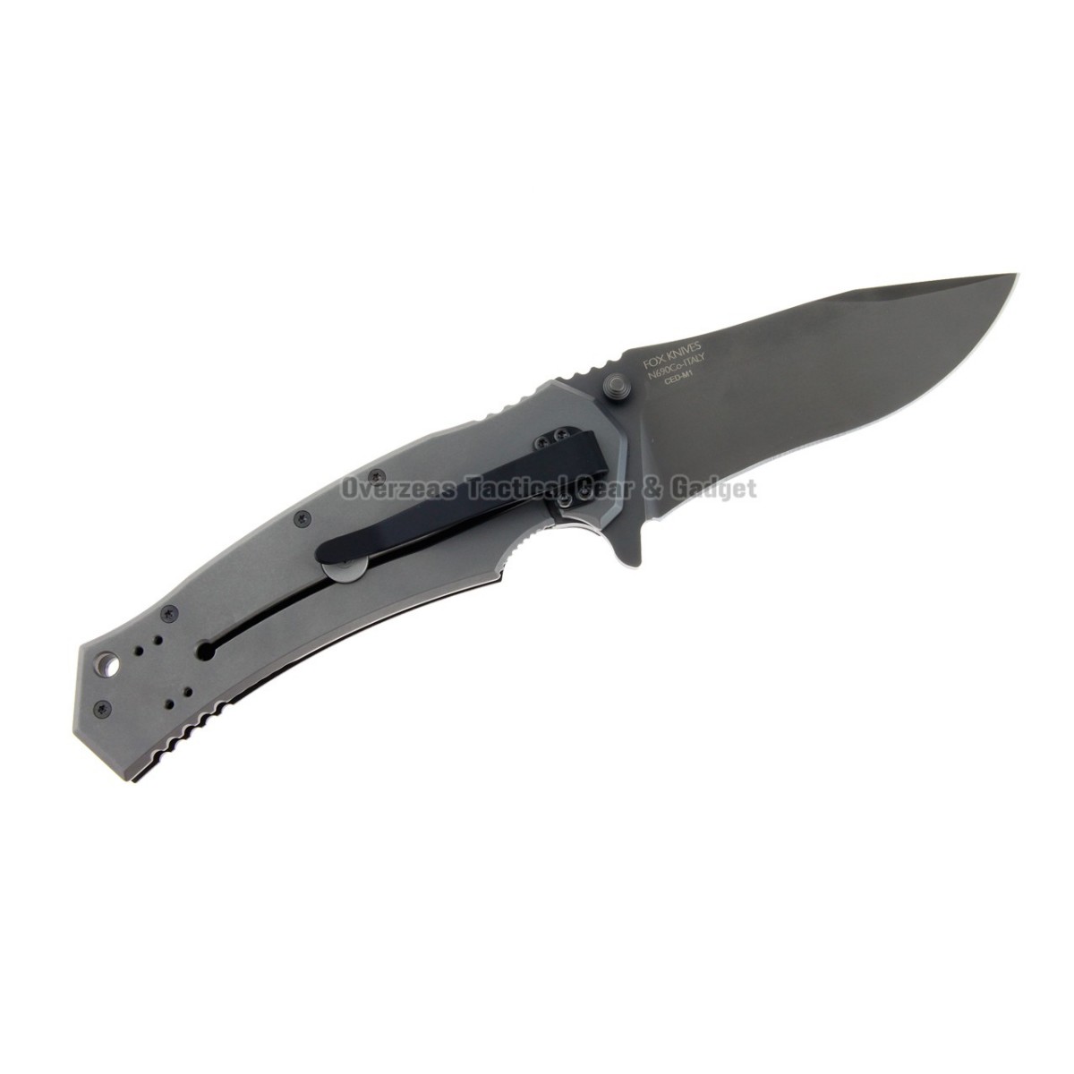 มีดพับ FOX Combative Edge M1 Clip Point Folding Knife (3.75" Plain) CED-01