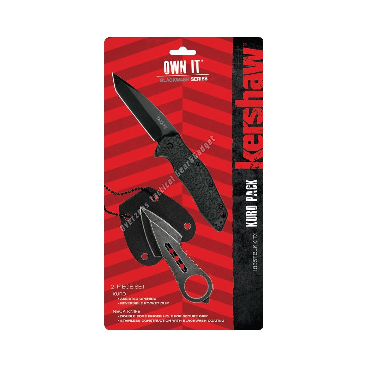 ชุดคอมโบสุดคุ้ม Kershaw Kuro Pack Assisted Opener + D/E Neck Knife Set (1835TBLKKITX)