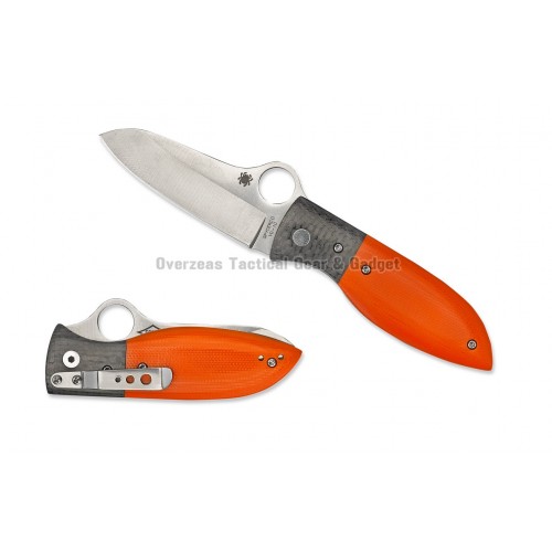 มีดพับ Spyderco Firefly Liner Lock Knife Orange G10/Carbon Fiber (2.74" Satin) C184GPOR