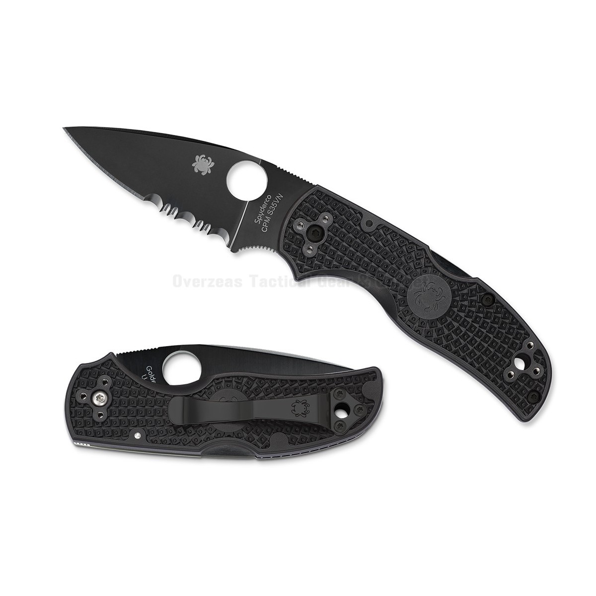 มีดพับ Spyderco Native 5 Lightweight S35VN Lockback Knife FRN (3" Black Serr) C41PSBBK5