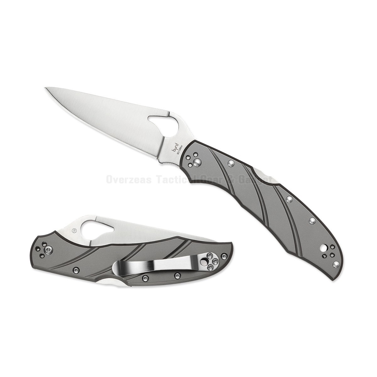 มีดพับ Spyderco Byrd Cara Cara 2 Titanium Lockback Knife (3.75" Satin) BY03TIP2