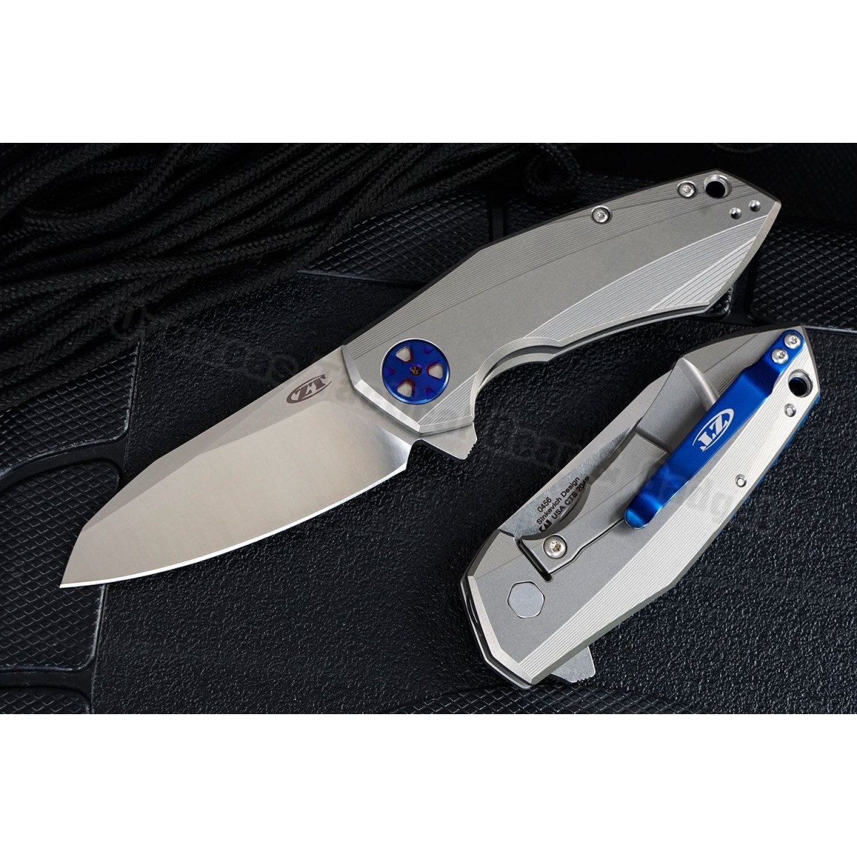 มีดพับ Zero Tolerance 0456 Flipper Knife Titanium (3.25" SW/Satin) ZT0456
