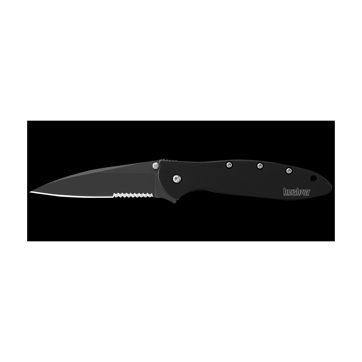 มีดพับ Kershaw Leek Assisted Opening Knife (3" Black Serr) 1660CKTST