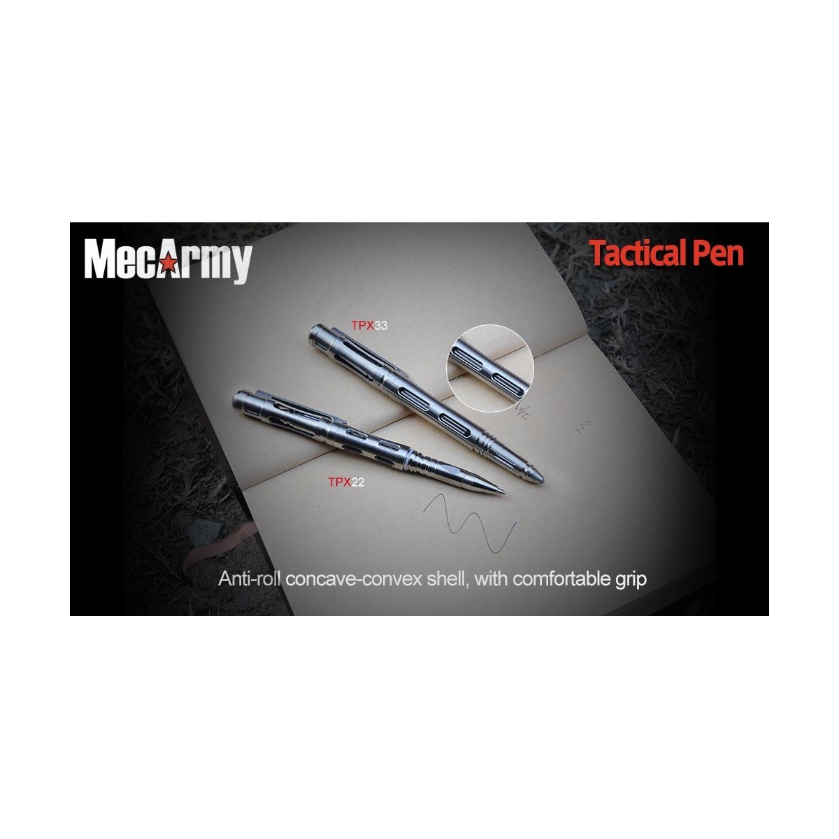 ปากกา MecArmy Titanium Tactical Pen สำหรับใช้งานทั่วไป และใช้ป้องกันตัว  (TPX33)