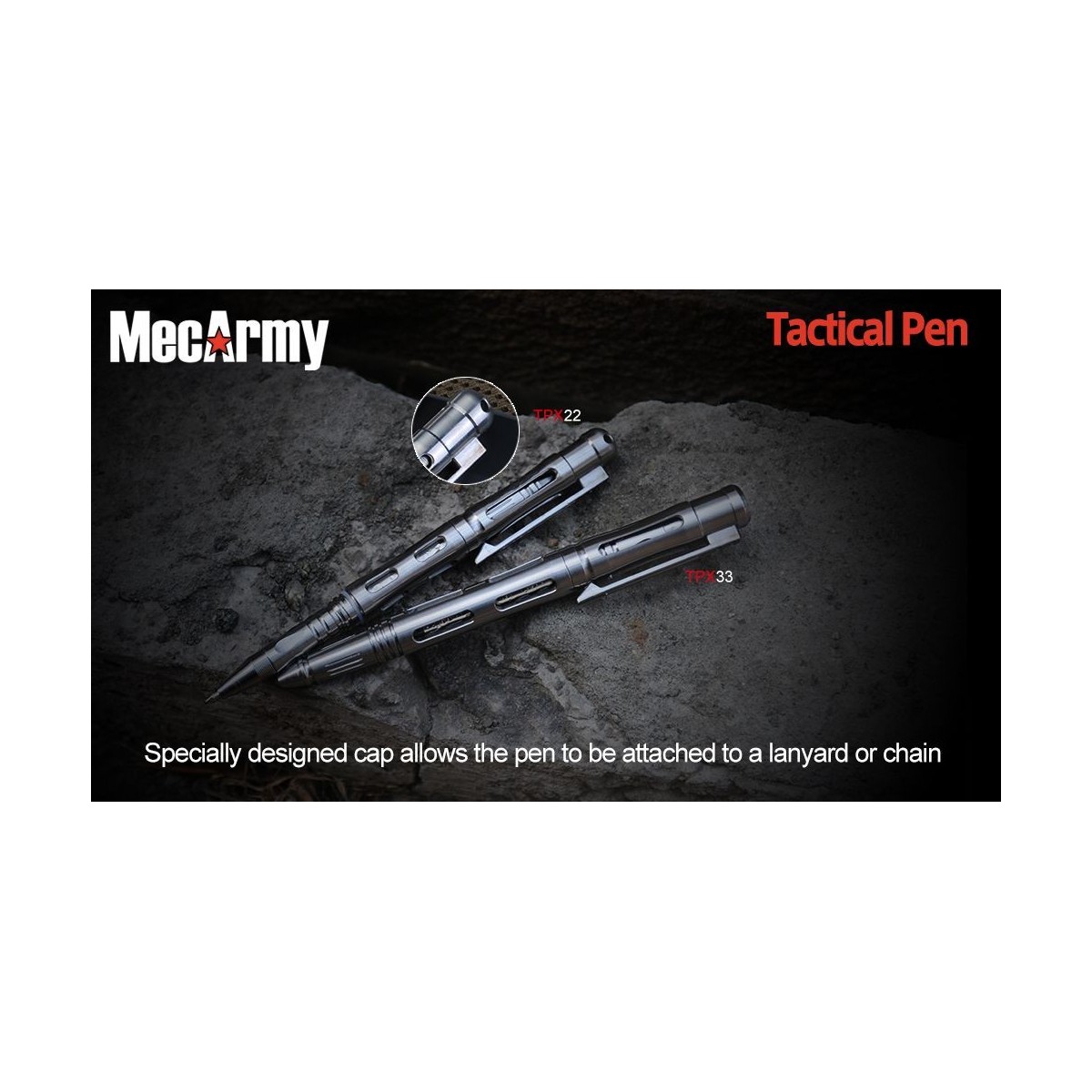 ปากกา MecArmy Titanium Tactical Pen สำหรับใช้งานทั่วไป และใช้ป้องกันตัว  (TPX33)