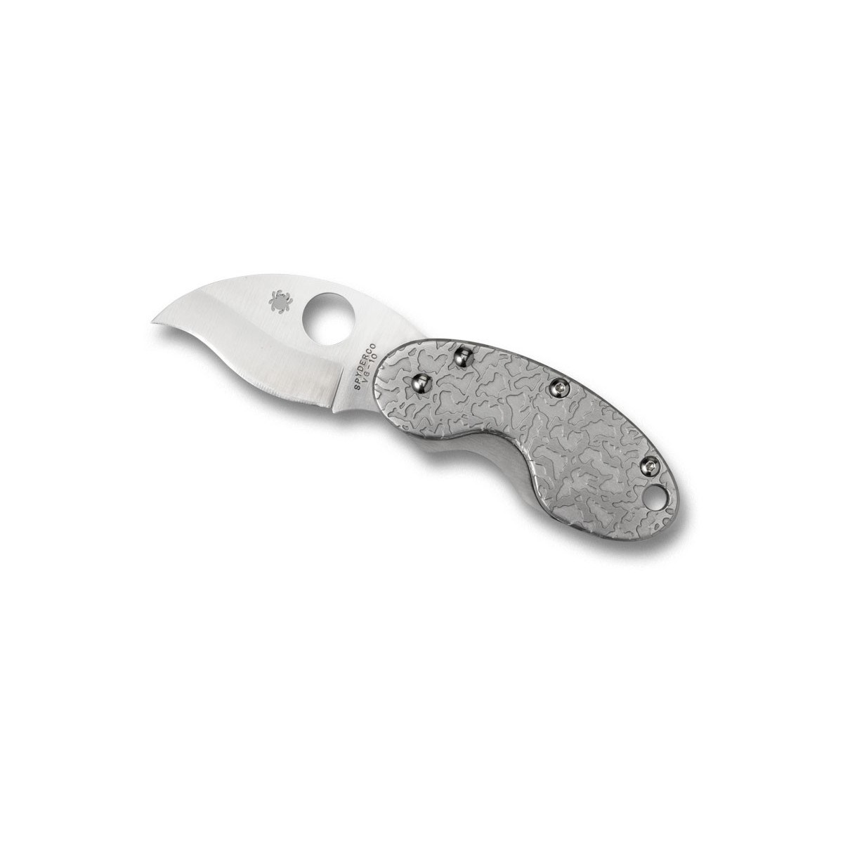 Spyderco Cricket Etched Folding Knife 1-7/8" VG10 Plain Blade
