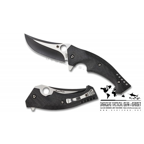 มีดพับ Spyderco Brend/Pirela Mamba Knife Carbon Fiber (3.75" Two-Tone) C196CFTIP
