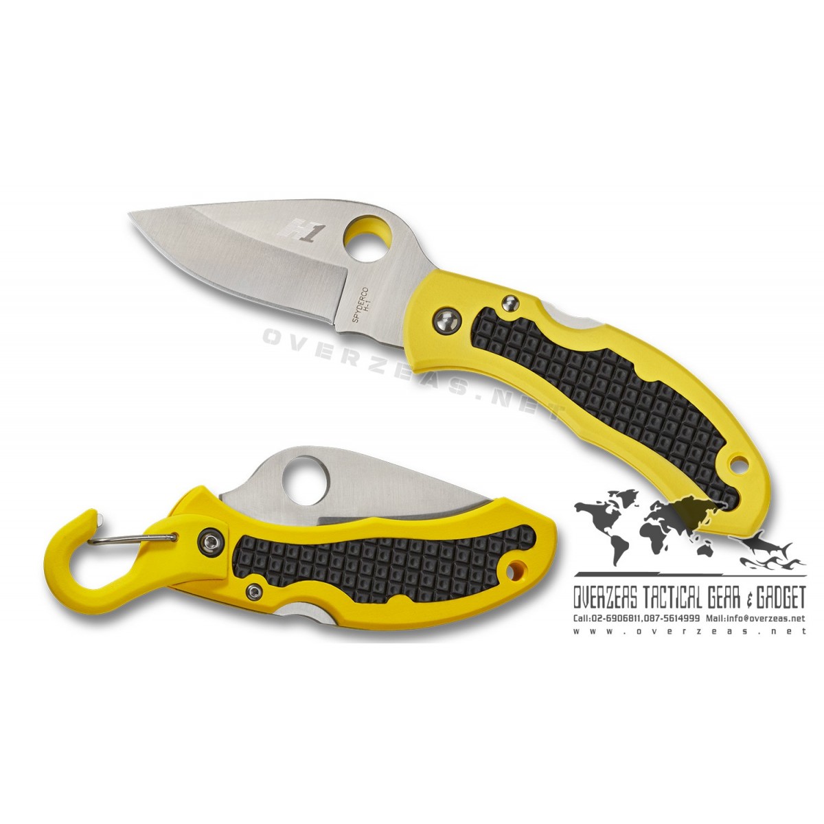 มีดพับ Spyderco Snap-It Salt Knife Yellow FRN (2.9" Satin) C26PYL