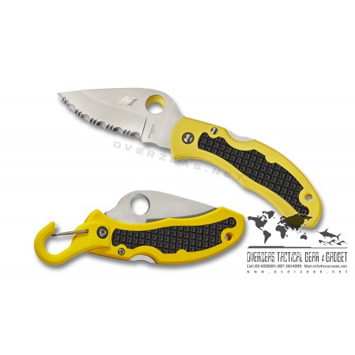 มีดพับ Spyderco Snap-It Salt Knife Yellow FRN (2.9" Satin Full Serr) C26SYL