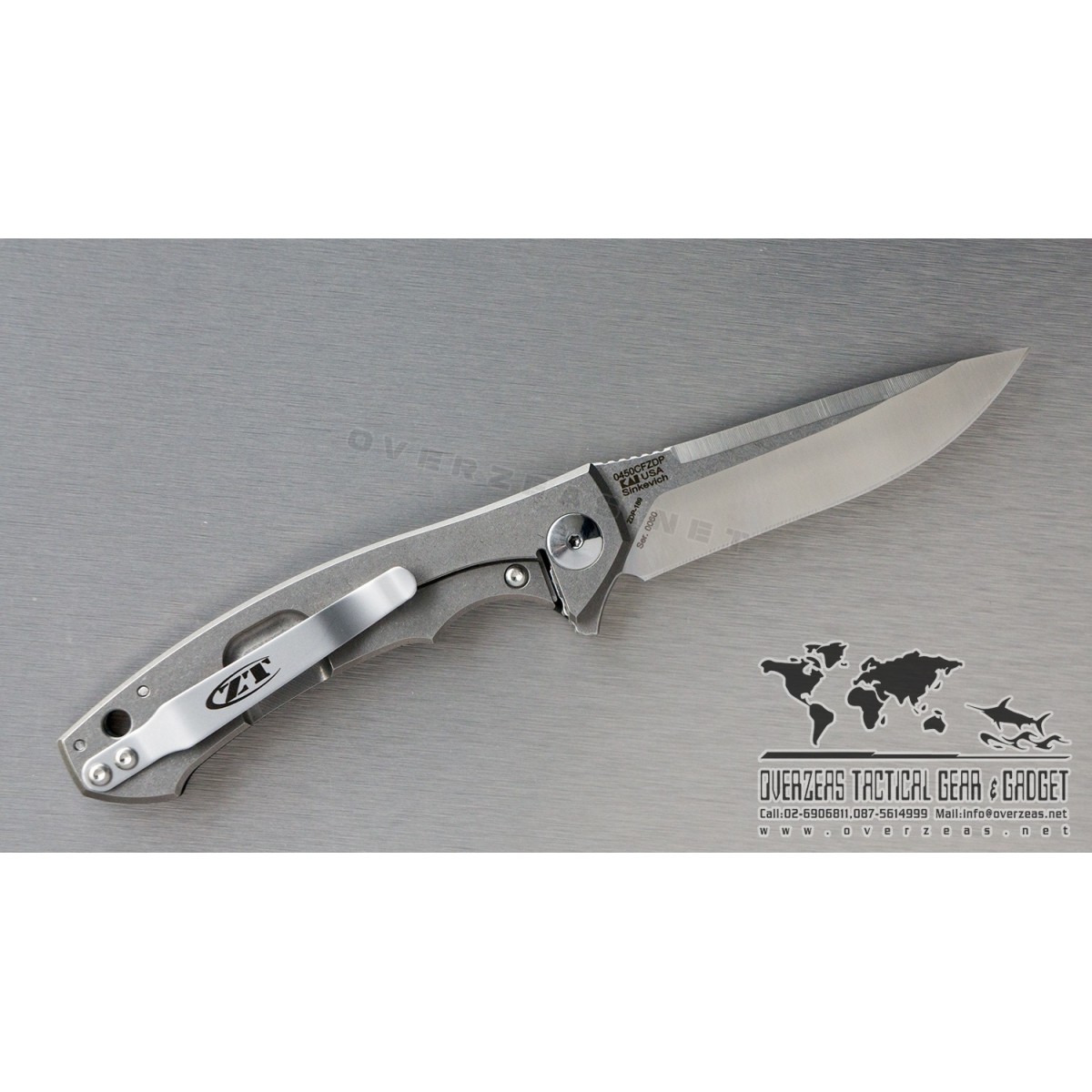 มีดพับ Zero Tolerance 0450CF Flipper Knife Carbon Fiber (3.25" Black) 0450CF