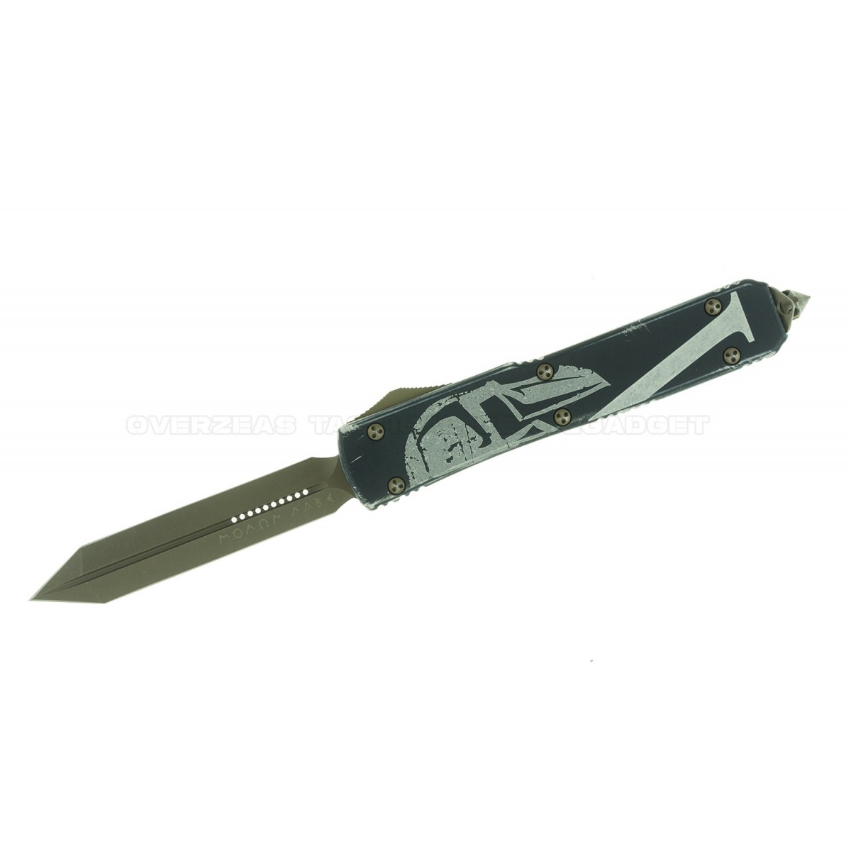 มีดออโต้ Microtech Ultratech Molon Labe Spartan OTF Automatic Knife (3.4" Bronze) 223-13ML