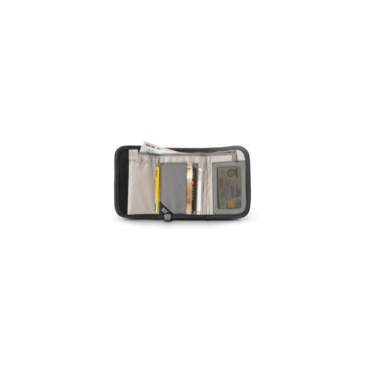 กระเป๋าสำหรับใส่บัตร-เงิน RFIDsafe™ V125 (Black) RFID blocking tri-fold wallet