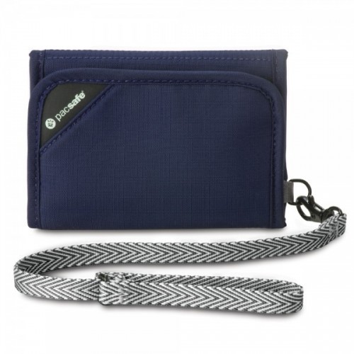 กระเป๋าสำหรับใส่บัตร-เงิน RFIDsafe™ V125 (Navy) RFID blocking tri-fold wallet