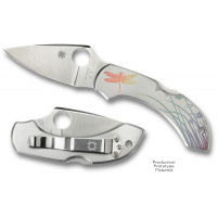 Spyderco Dragonfly Tattoo 2-5/16" VG10 Blade, Steel Handles with Etch