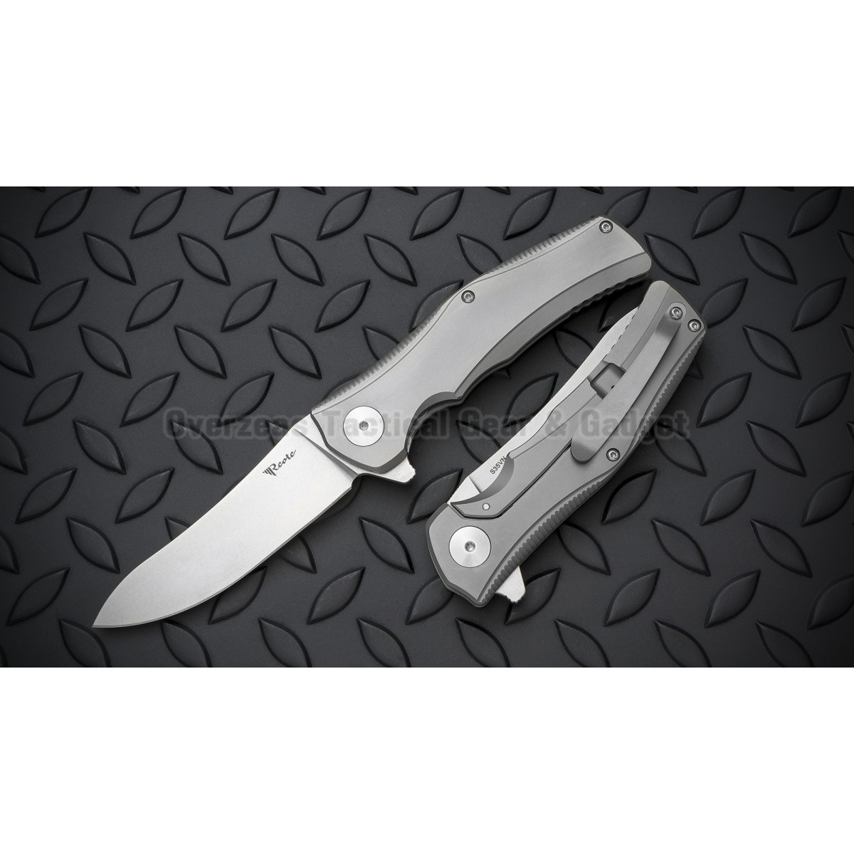มีดพับ Reate Knives Hills Flipper Titanium Frame Lock Knife (3.6" Stonewash)