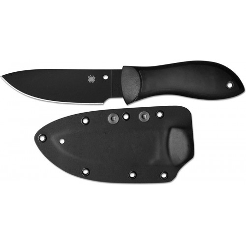 มีดใบตาย Spyderco Bill Moran Drop Point Fixed Blade Knife (3.88" Black Plain),FB02PBB