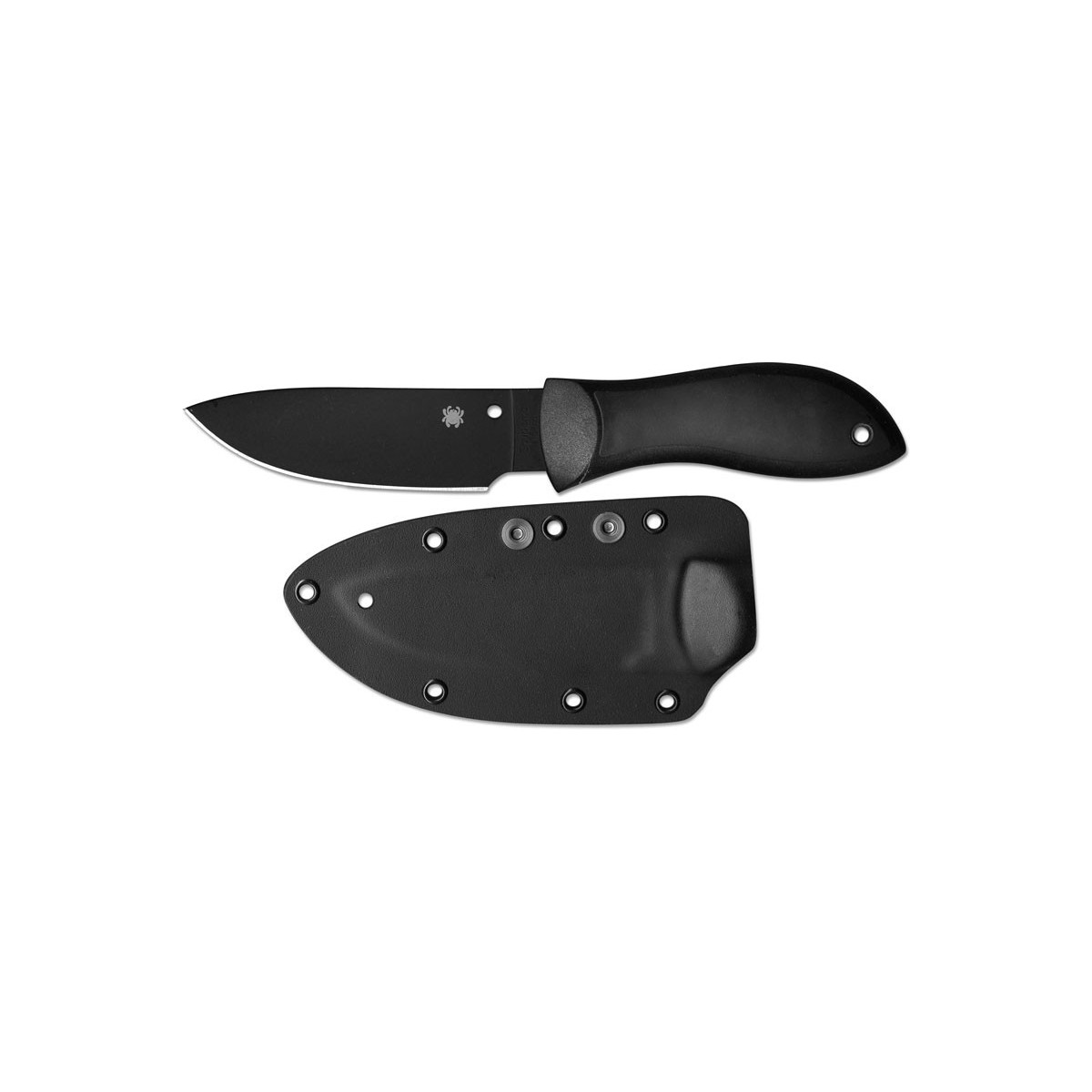 มีดใบตาย Spyderco Bill Moran Drop Point Fixed Blade Knife (3.88" Black Plain),FB02PBB