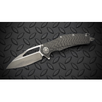 มีดพับ Marfione Custom Matrix R Flipper Knife Carbon Fiber (3.75" Two-Tone Stonewash)