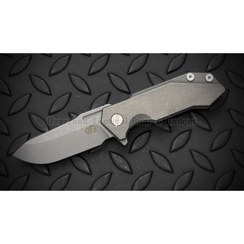 มีดพับ Hinderer Knives Half-Track Frame Lock Knife Titanium Working Finish (2.75" Stonewash),HALF-TRACK-WORKING