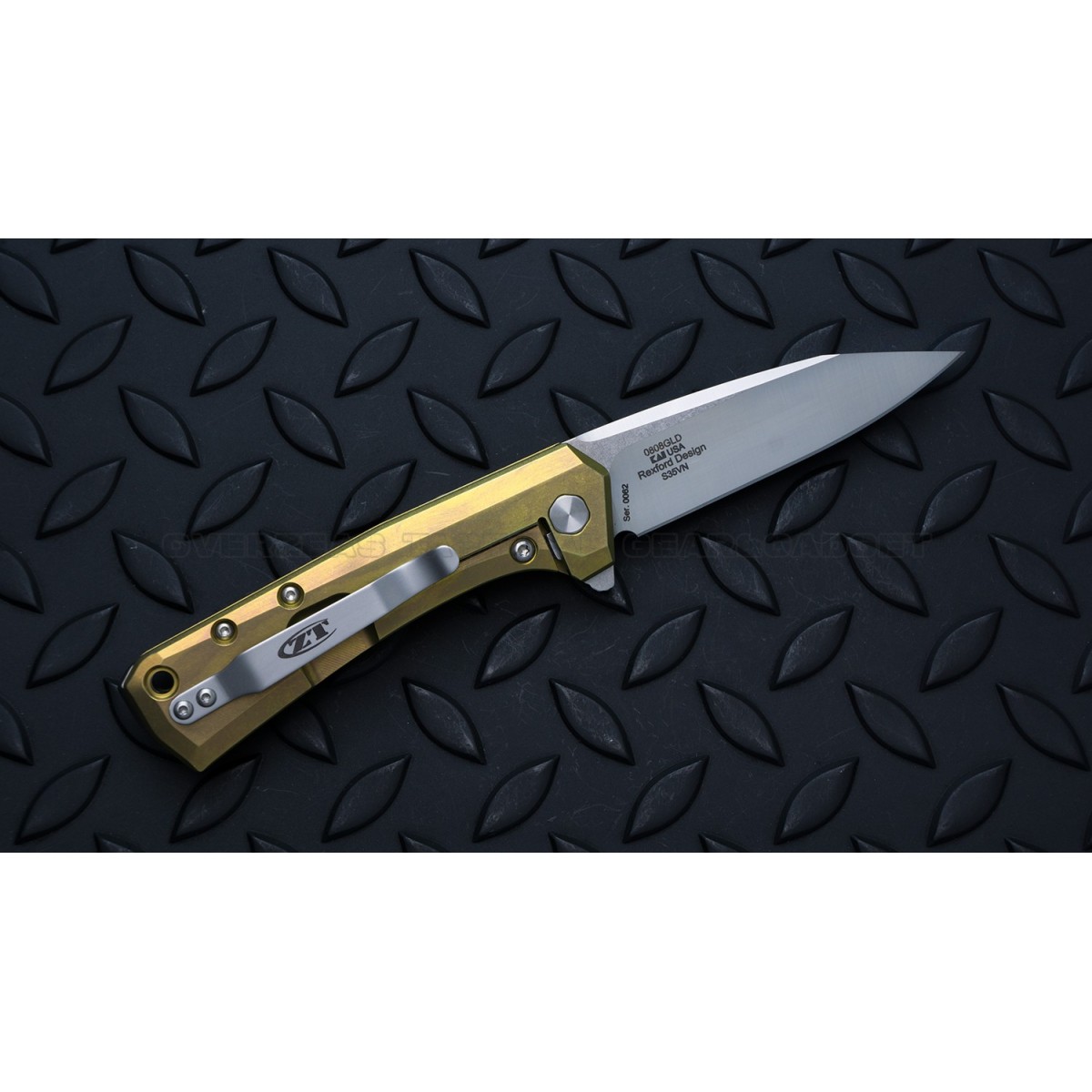 มีดพับรุ่นพิเศษ Zero Tolerance 0808GLD Flipper Knife Gold Titanium (3.25" Satin),ZT0808GLD *SPRINTRUN*
