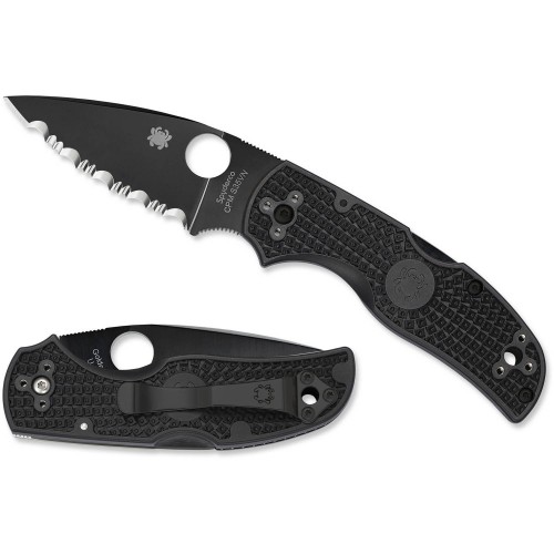 มีดพับ Spyderco Native 5 Lightweight S35VN Knife FRN (3" Black Full Serr) C41SBBK5