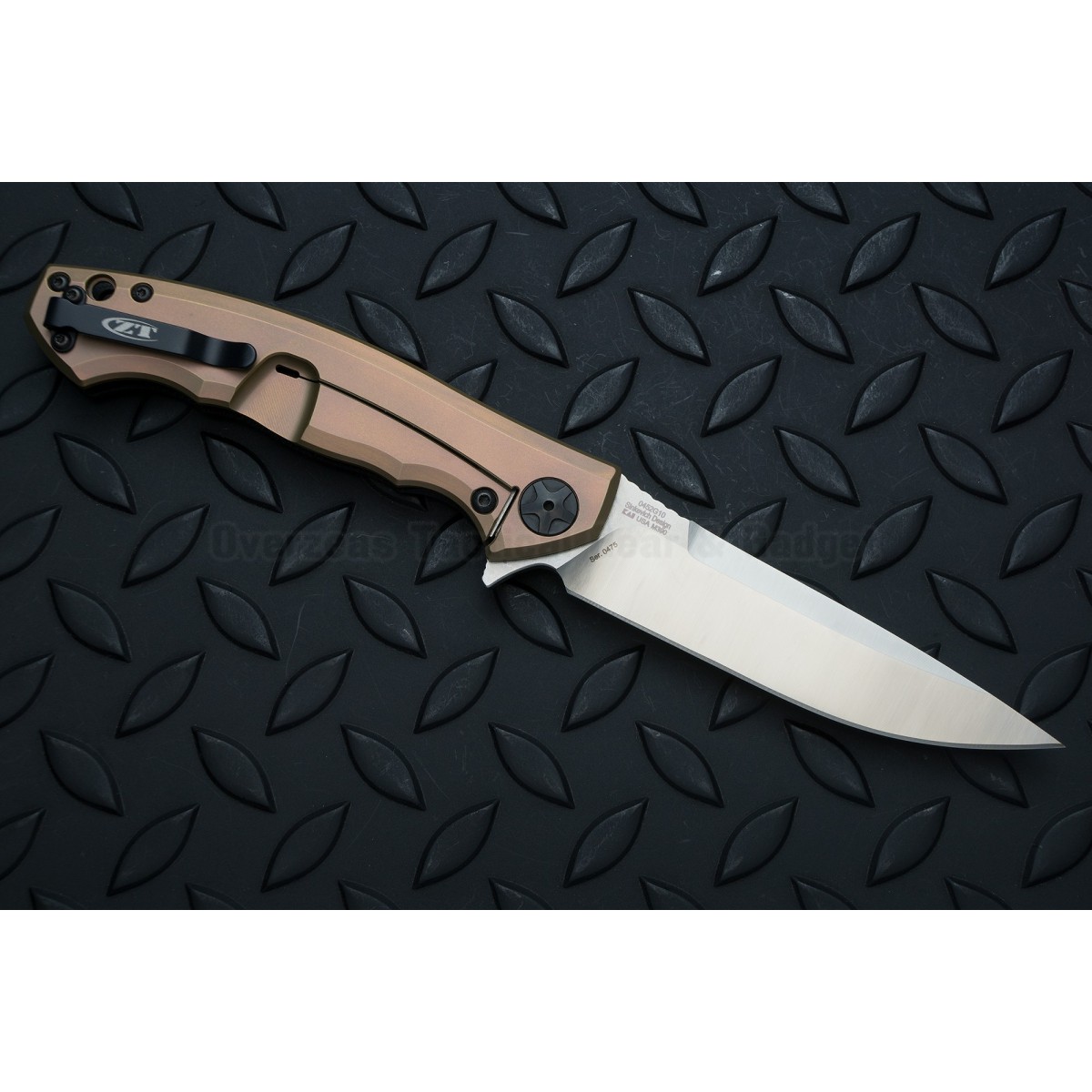 มีดพับรุ่นพิเศษ Zero Tolerance 0452G10 Flipper Knife Black G-10/Bronze Ti (4.1" Satin M390) *Sprint run*