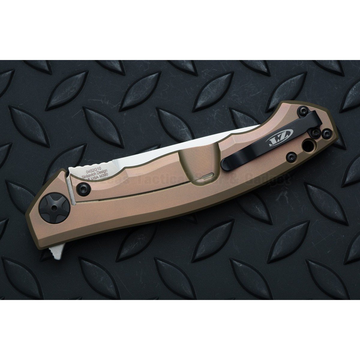 มีดพับรุ่นพิเศษ Zero Tolerance 0452G10 Flipper Knife Black G-10/Bronze Ti (4.1" Satin M390) *Sprint run*