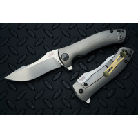 มีดพับ Zero Tolerance Les George 0920 Flipper Knife Titanium (3.9" Stonewash),ZT0920