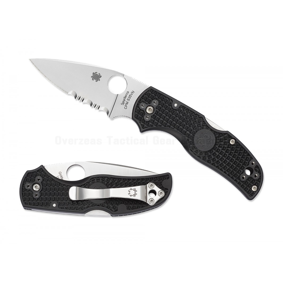 มีดพับ Spyderco Native 5 Folding Knife 3" S35VN Satin Combo Blade, Black FRN Handles (C41PSBK5)