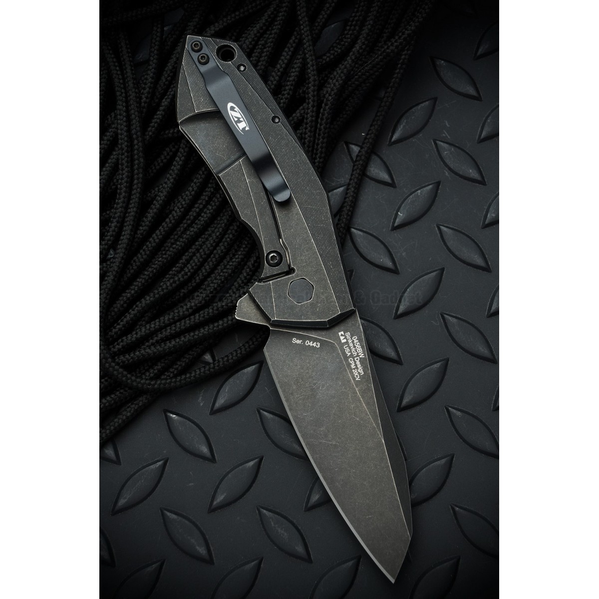 มีดพับ Zero Tolerance 0456BW Flipper Knife Titanium (3.25" Blackwash) ZT0456BW *Sprint run*