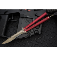 มีดบาลิซอง Microtech Tachyon III Balisong Butterfly Red (4.5" Bronze) 173-14RD