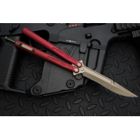 มีดบาลิซอง Microtech Tachyon III Balisong Butterfly Red (4.5" Bronze) 173-14RD